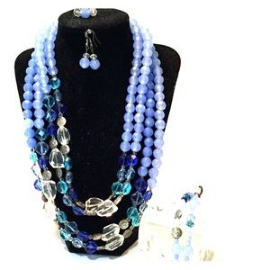 Fashion set in blues